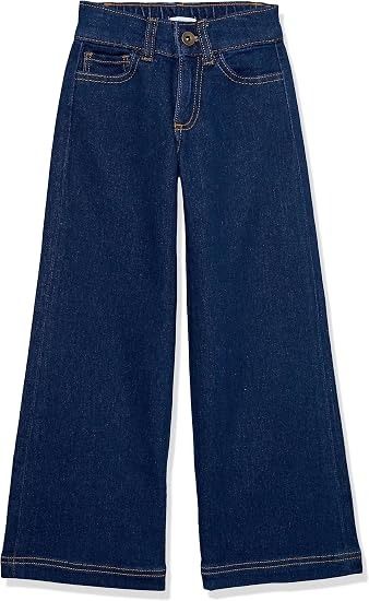 Dark Blue Wide-Leg Jeans